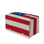 American Flag Knitted Print Leather Tissue Box Cover