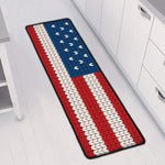 American Flag Knitted Print Long Kitchen Mat