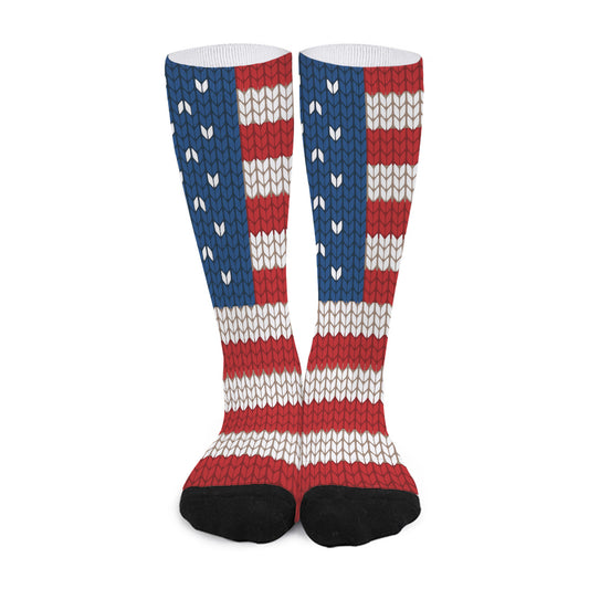 American Flag Knitted Print Long Socks