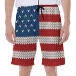 American Flag Knitted Print Men's Beach Shorts
