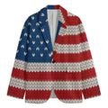 American Flag Knitted Print Men's Blazer