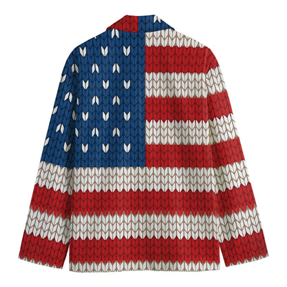 American Flag Knitted Print Men's Blazer