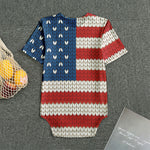 American Flag Knitted Print Men's Bodysuit