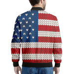 American Flag Knitted Print Men's Bomber Jacket