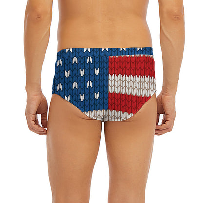 American Flag Knitted Print Men's Briefs