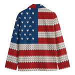 American Flag Knitted Print Men's Cotton Blazer