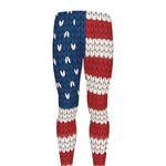 American Flag Knitted Print Men's leggings