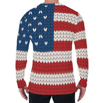 American Flag Knitted Print Men's Long Sleeve T-Shirt