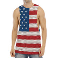 American Flag Knitted Print Men's Muscle Tank Top
