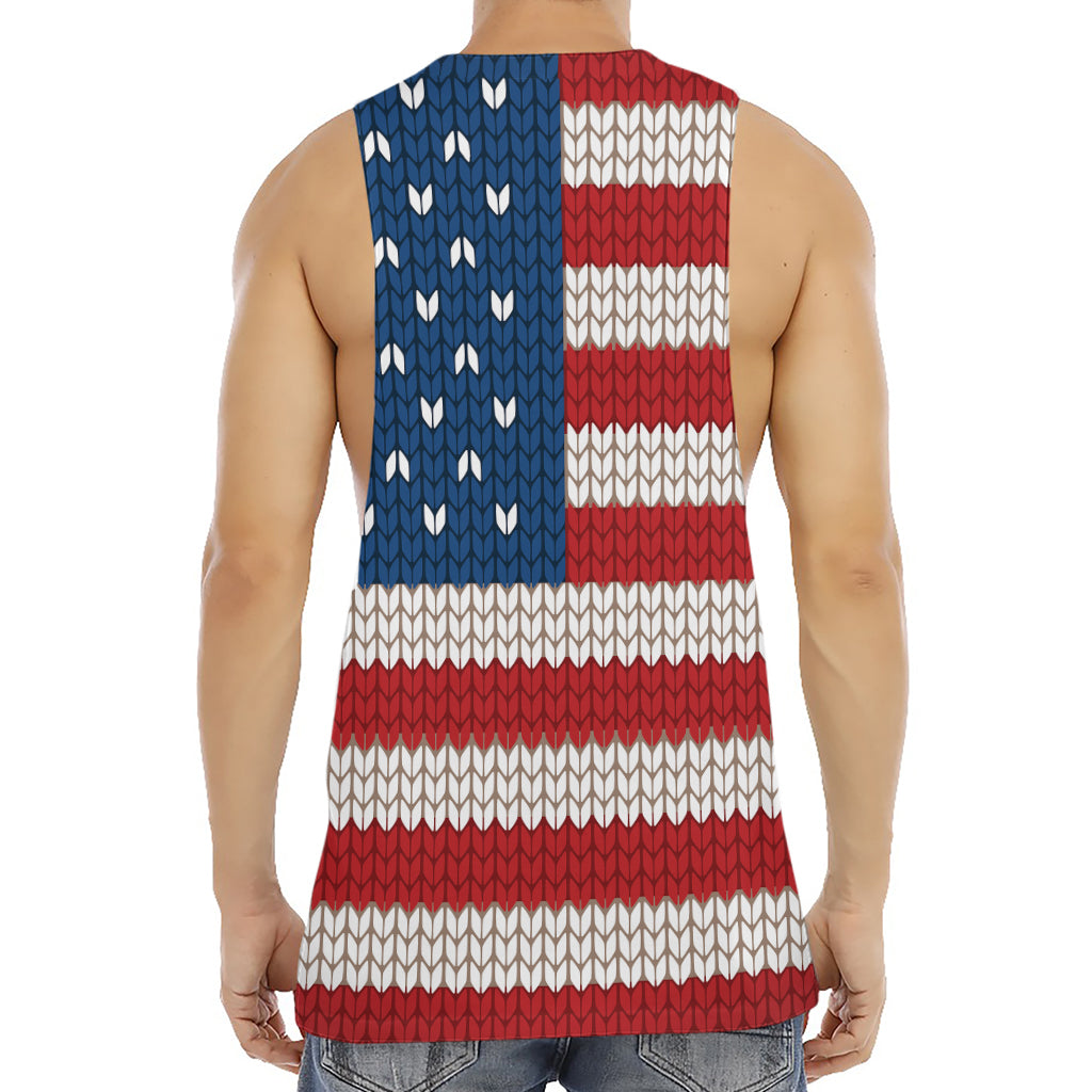 American Flag Knitted Print Men's Muscle Tank Top