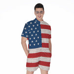 American Flag Knitted Print Men's Rompers