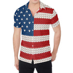 American Flag Knitted Print Men's Shirt