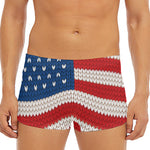 American Flag Knitted Print Men's Short Boxer Briefs