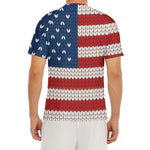American Flag Knitted Print Men's Short Sleeve Rash Guard