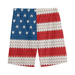 American Flag Knitted Print Men's Sports Shorts