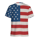 American Flag Knitted Print Men's Sports T-Shirt