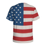 American Flag Knitted Print Men's Sports T-Shirt