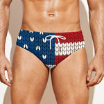 American Flag Knitted Print Men's Swim Briefs