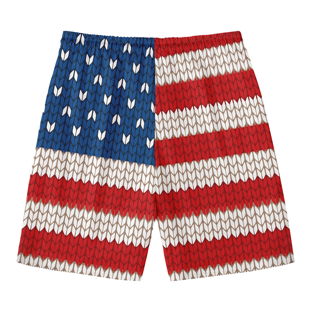 American Flag Knitted Print Men's Swim Trunks