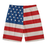 American Flag Knitted Print Men's Swim Trunks