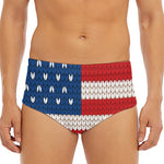 American Flag Knitted Print Men's Triangle Swim Briefs
