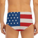 American Flag Knitted Print Men's Triangle Swim Briefs