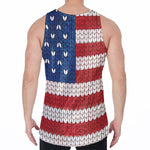 American Flag Knitted Print Men's Velvet Tank Top