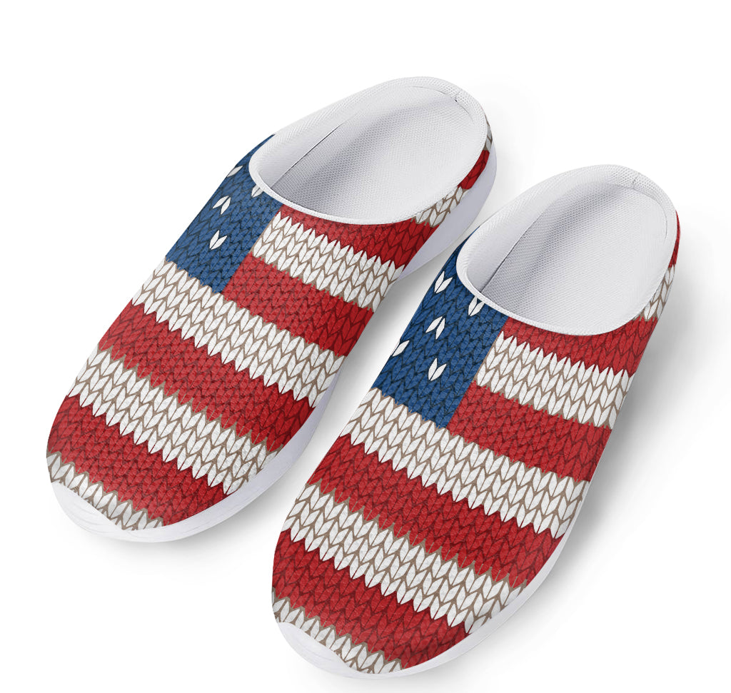 American Flag Knitted Print Mesh Casual Shoes