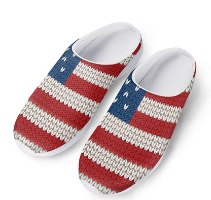 American Flag Knitted Print Mesh Casual Shoes