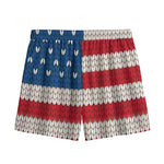 American Flag Knitted Print Mesh Shorts