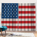 American Flag Knitted Print Pencil Pleat Curtains