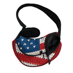 American Flag Knitted Print Pet Sling Carrier