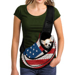 American Flag Knitted Print Pet Sling Carrier
