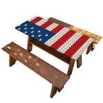 American Flag Knitted Print Picnic Table Cover