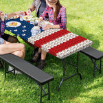 American Flag Knitted Print Picnic Table Cover