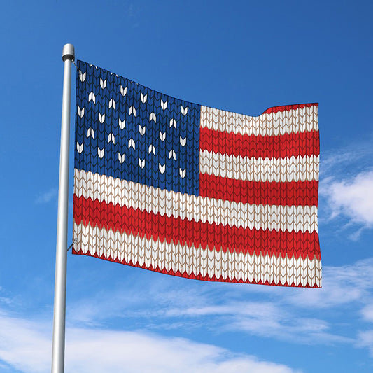 American Flag Knitted Print Polyester Flag