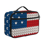 American Flag Knitted Print Portable Lunch Bag