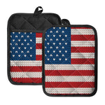 American Flag Knitted Print Pot Holders With Pocket