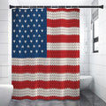 American Flag Knitted Print Premium Shower Curtain