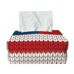 American Flag Knitted Print Rectangle Tissue Box Cover