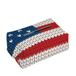 American Flag Knitted Print Rectangle Tissue Box Cover
