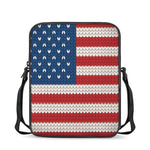 American Flag Knitted Print Rectangular Crossbody Bag