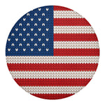 American Flag Knitted Print Round Blanket