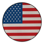 American Flag Knitted Print Round Floor Mat