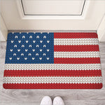 American Flag Knitted Print Rubber Doormat