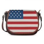 American Flag Knitted Print Saddle Bag