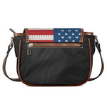 American Flag Knitted Print Saddle Bag