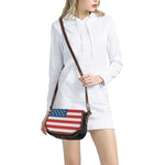 American Flag Knitted Print Saddle Bag