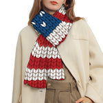 American Flag Knitted Print Scarf
