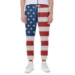 American Flag Knitted Print Scuba Joggers